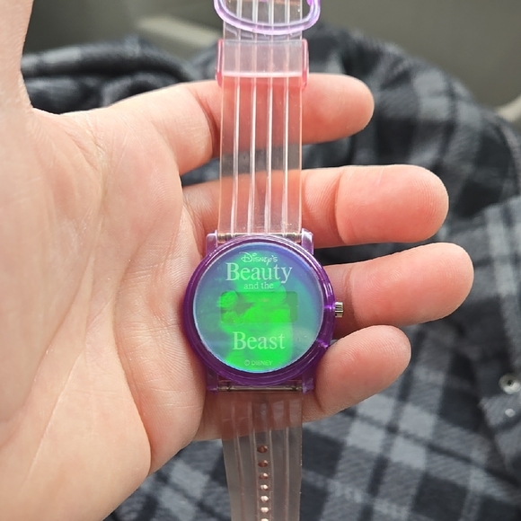 Vintage Beauty & The Beast - Vintage Digital Hologram Kids Watch Purple Disney - Picture 1 of 14